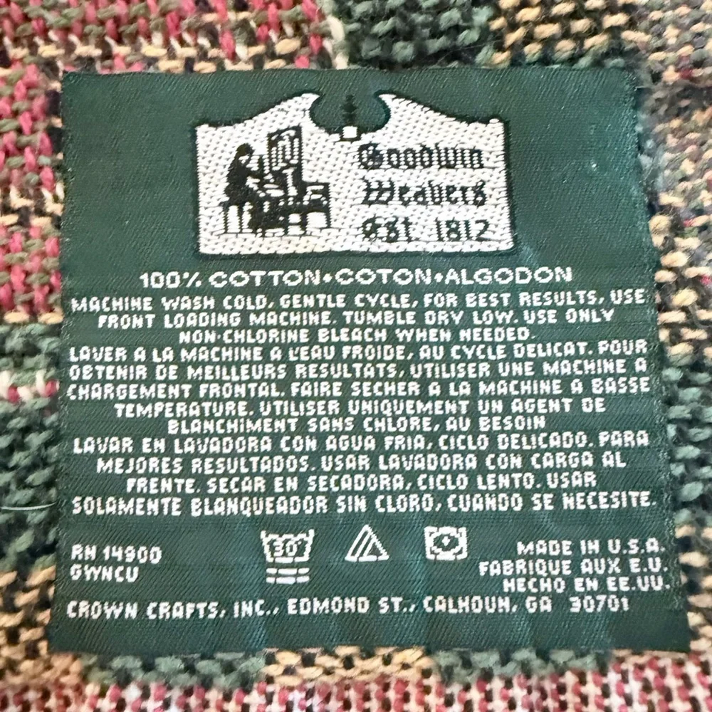 VTG Goodwin Angel ABCs Tapestry Throw Blanket Fringe 1996 Ellen Stouffer 68”x46”